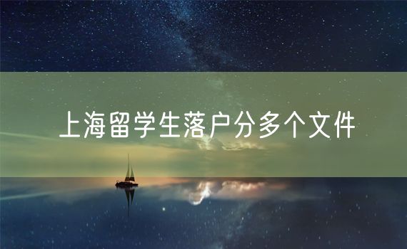上海留学生落户分多个文件