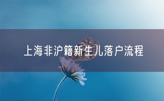 上海非沪籍新生儿落户流程