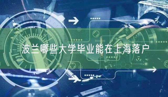 波兰哪些大学毕业能在上海落户