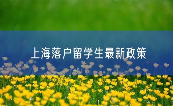 上海落户留学生最新政策