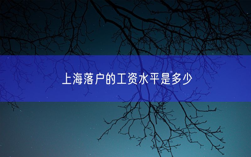 上海落户的工资水平是多少