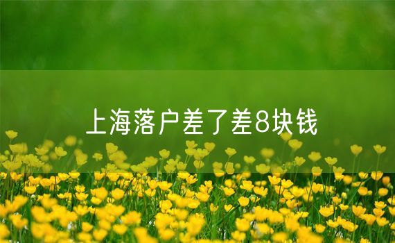 上海落户差了差8块钱