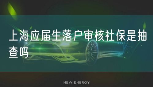 上海应届生落户审核社保是抽查吗