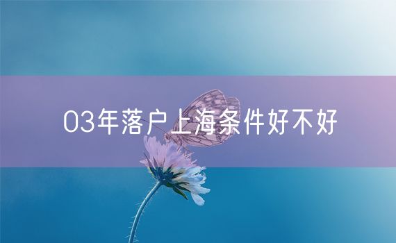 03年落户上海条件好不好