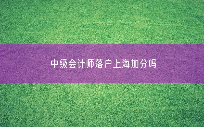 中级会计师落户上海加分吗