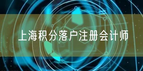 上海积分落户注册会计师