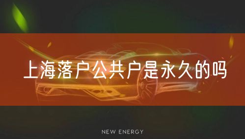上海落户公共户是永久的吗