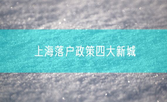 上海落户政策四大新城