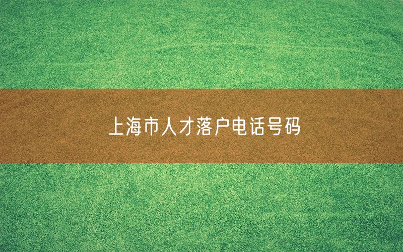 上海市人才落户电话号码