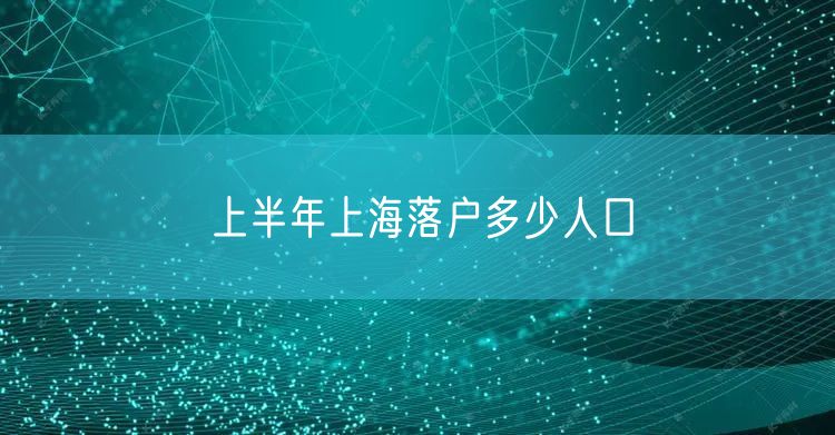 上半年上海落户多少人口