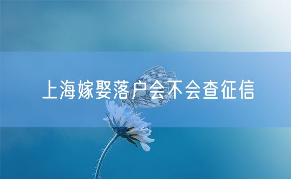 上海嫁娶落户会不会查征信