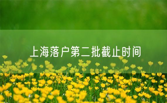 上海落户第二批截止时间