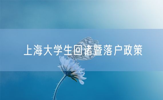 上海大学生回诸暨落户政策