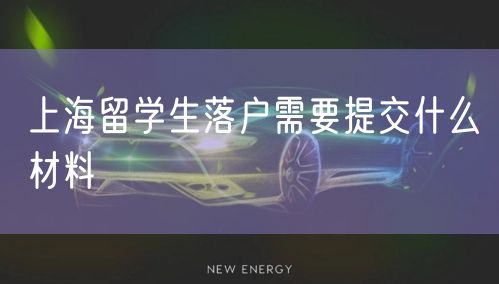 上海留学生落户需要提交什么材料