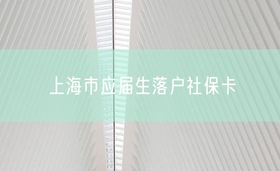 上海市应届生落户社保卡