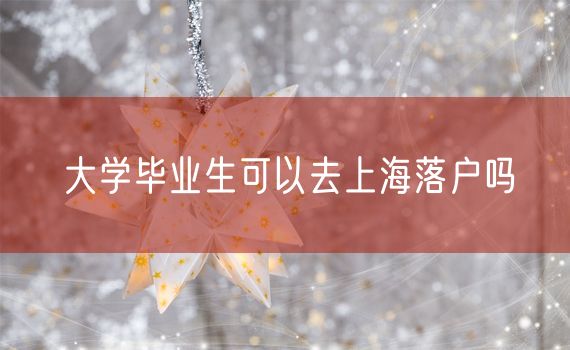大学毕业生可以去上海落户吗