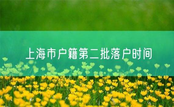 上海市户籍第二批落户时间