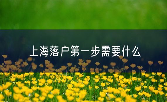 上海落户第一步需要什么
