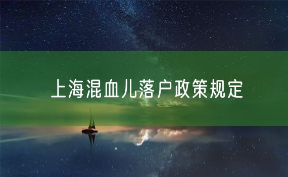 上海混血儿落户政策规定
