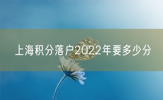 上海积分落户2022年要多少分