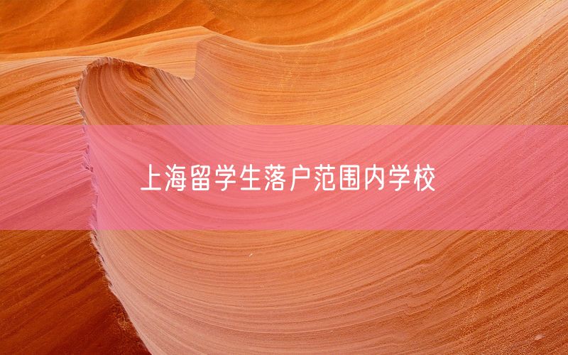 上海留学生落户范围内学校