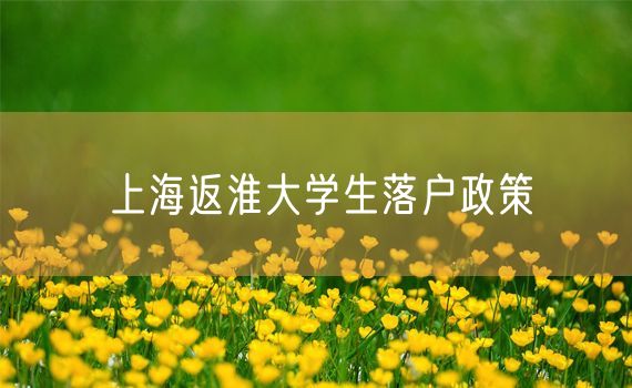 上海返淮大学生落户政策