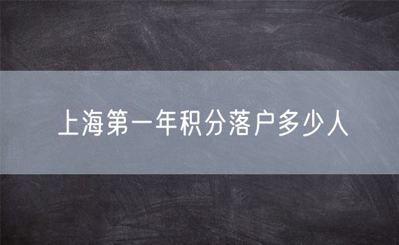 上海第一年积分落户多少人