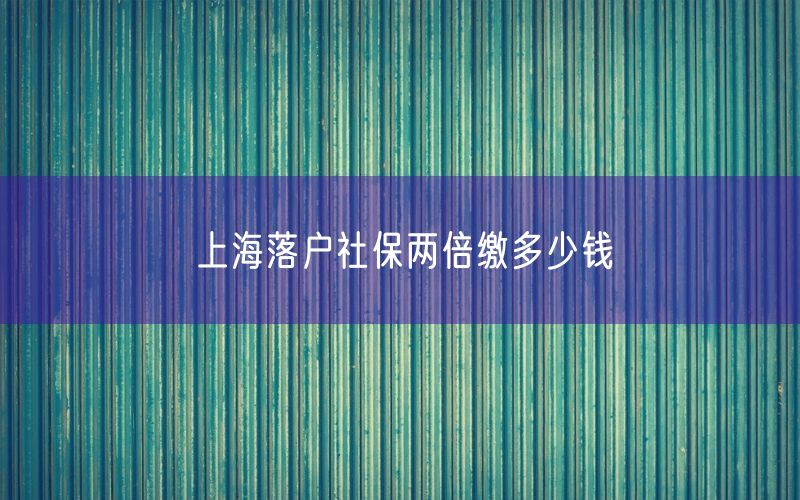 上海落户社保两倍缴多少钱