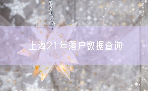 上海21年落户数据查询
