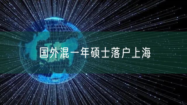 国外混一年硕士落户上海
