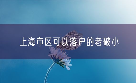 上海市区可以落户的老破小