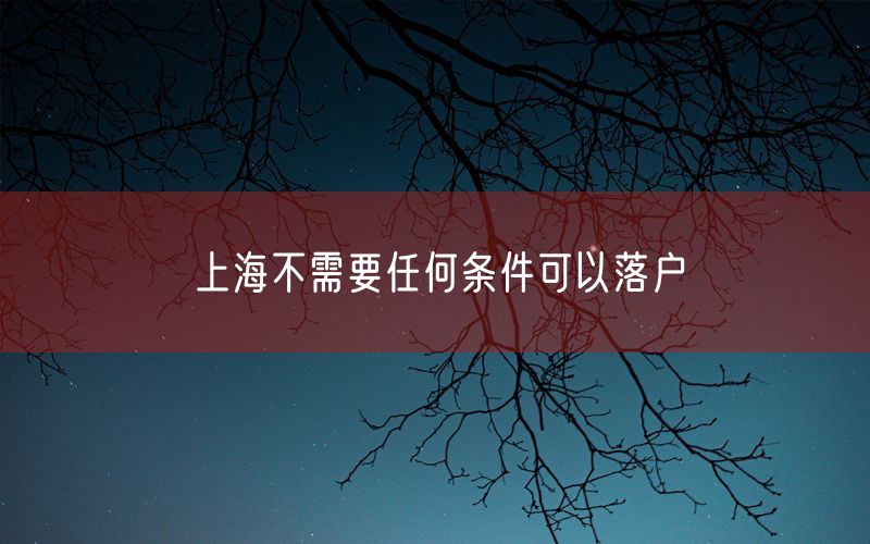 上海不需要任何条件可以落户