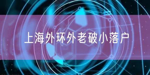 上海外环外老破小落户