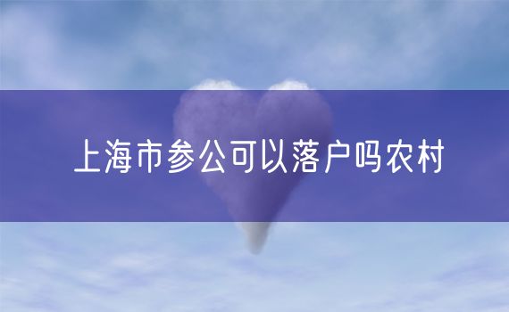 上海市参公可以落户吗农村