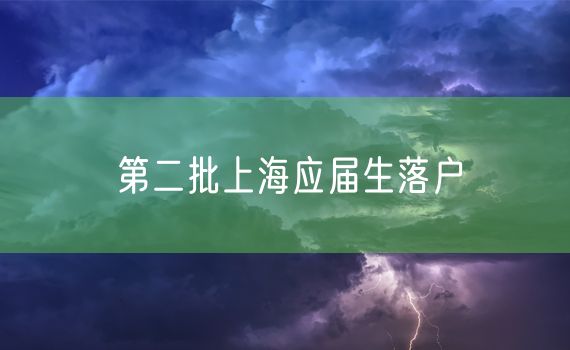 第二批上海应届生落户