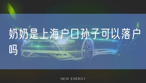 奶奶是上海户口孙子可以落户吗