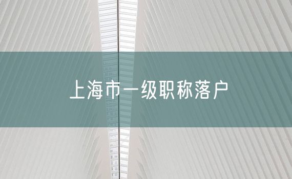 上海市一级职称落户