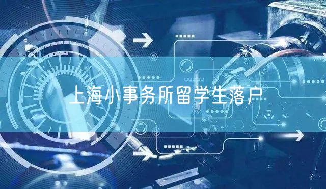 上海小事务所留学生落户