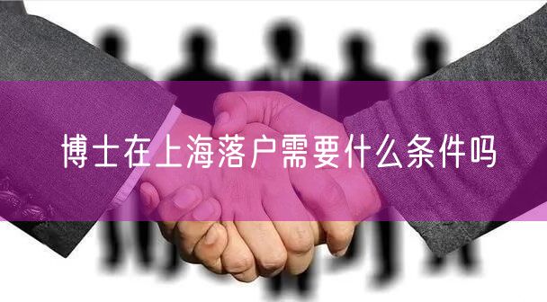 博士在上海落户需要什么条件吗
