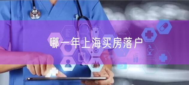 哪一年上海买房落户