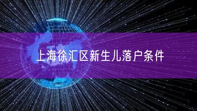上海徐汇区新生儿落户条件