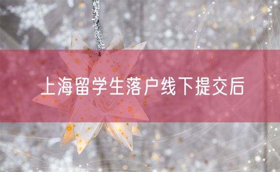 上海留学生落户线下提交后