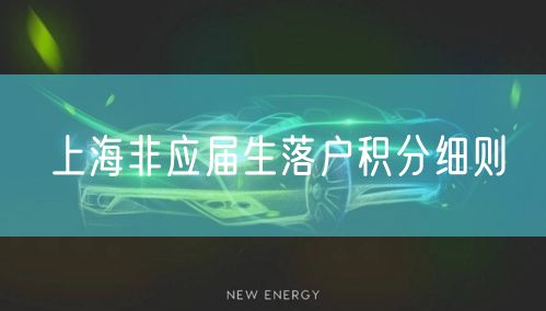 上海非应届生落户积分细则