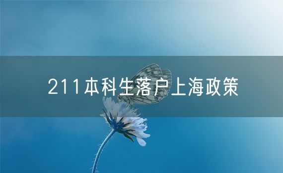 211本科生落户上海政策