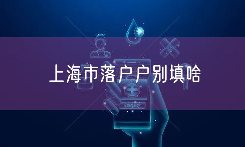 上海市落户户别填啥