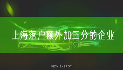 上海落户额外加三分的企业