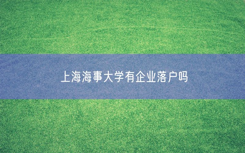 上海海事大学有企业落户吗