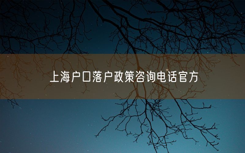 上海户口落户政策咨询电话官方