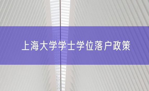上海大学学士学位落户政策
