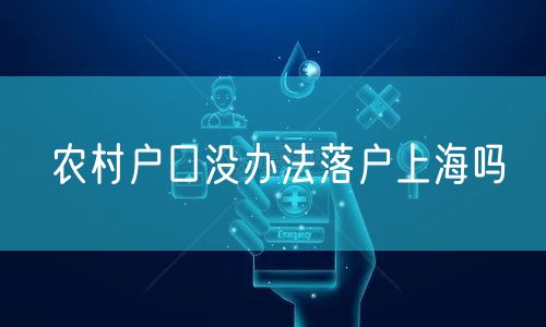 农村户口没办法落户上海吗
